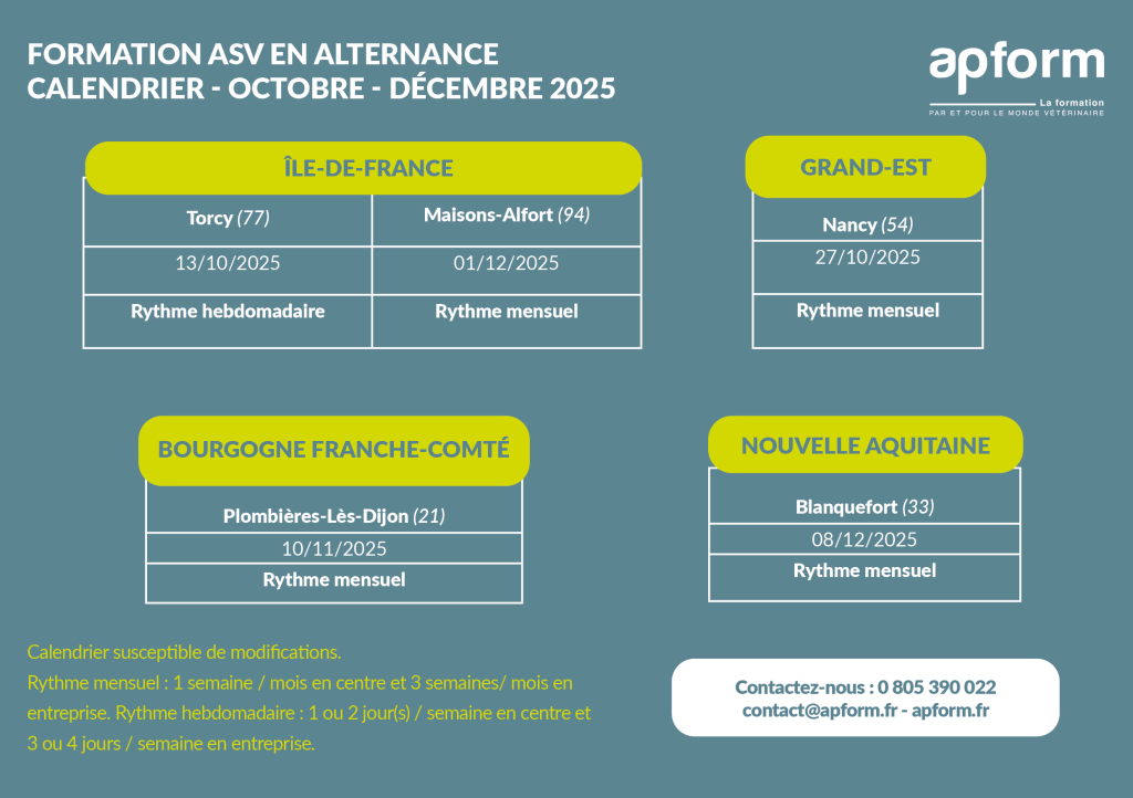 Alternance - 2025 : il reste des places dans certaines promos ! formation ASV alternance 2025